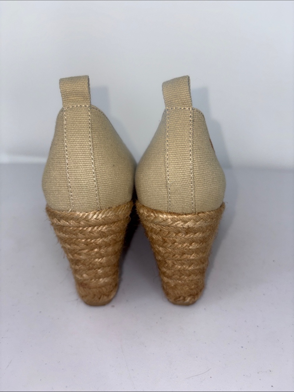 🌪️ Viscata Canvas Espadrille Wedge Pumps in Beige - Picture 4 of 8